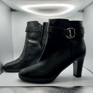 Lauren Ralph Lauren Black Leather Upper Bootie Size 9 - 3.5 inch heel
